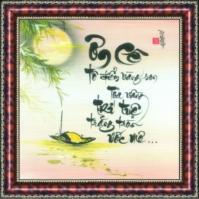 Tranh thư pháp vẽ tay chữ ƠN CÔ